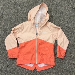 Columbia Pink and Orange Raincoat Lightweight Hooded Design